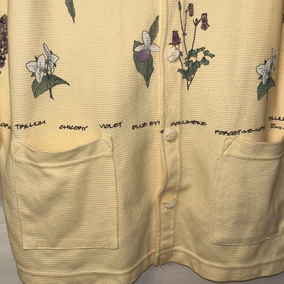 ART UNLIMITED SPORTSWEAR LONG SLEEVE PLANTS PRINT V-NECK CARDIGAN/POCKETS. - Picture 7 of 13